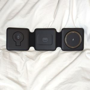 New Portable 3-in-1 Wireless Charger Black